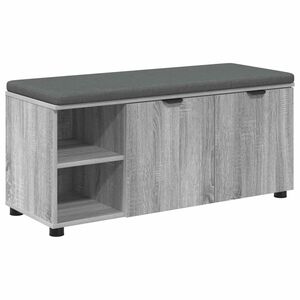 vidaXL Zāles sols ar spilvenu ar durvīm Pelēka Sonoma 100 x 38 x 46 cm
