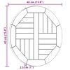 vidaXL galda virsma, 2,5 cm, 40 cm, apaļa, masīvs tīkkoks