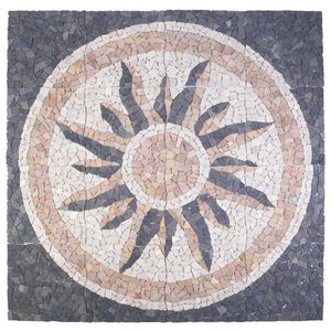 vidaXL Mosaikas flīzes ar saules rakstu Daudzkrāsains 120 x 120 cm