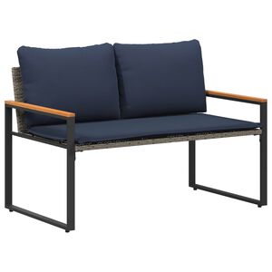 vidaXL sols Pelēka un tum&scaron;i zila 115 x 65 x 72 cm Rotangpalma