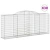 vidaXL arkveida gabiona grozi, 30gb., 300x50x120/140cm, cinkota dzelzs