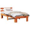 vidaXL Gultas rāmis Vaks brūns 90 x 190 cm Ciets priedes koks