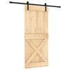 vidaXL Slīdo&scaron;ās durvis 90 x 210 cm Cieta priedes koks (neapstrādāts)