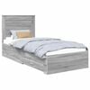 vidaXL Gultas rāmis ar atvilktni Pelēks Sonoma un sudrabs 75 x 190 cm