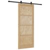 vidaXL Slīdo&scaron;ās durvis Dabiska un melna 86 x 211 cm Priedes masīvkoks