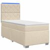 vidaXL Kontinentālā gulta ar matraci Krēmkrāsa 80 x 200 cm Audums