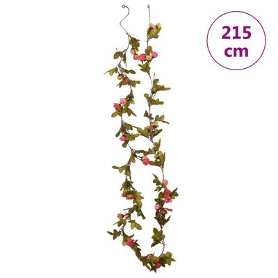 vidaXL mākslīgo ziedu vītnes, 6 gab., rozi, 215 cm