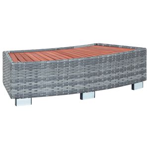 vidaXL burbuļvannas pakāpiens, 92x45x25 cm, pelēka PE rotangpalma