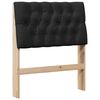 vidaXL Mīkstināts gultas galvgalis Melna 80 cm Ciets priedes koks