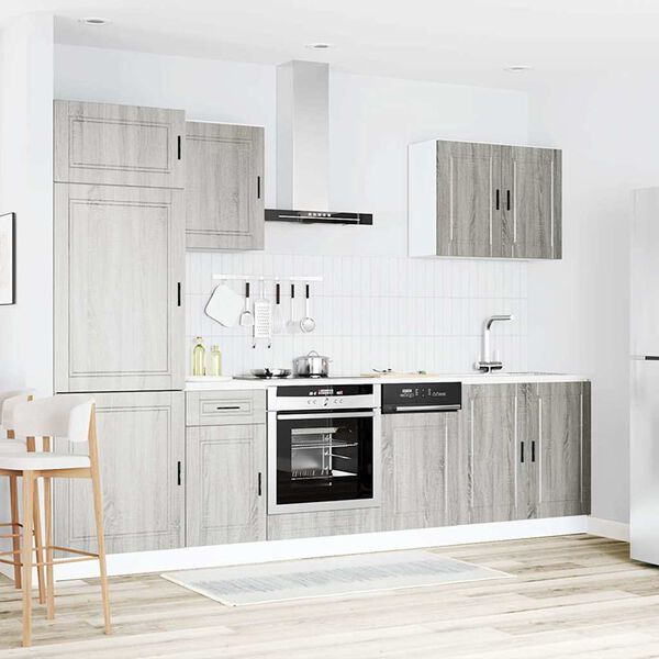 vidaXL 7-daļīgs virtuves skapītis komplekts, Porto, pelēka koka