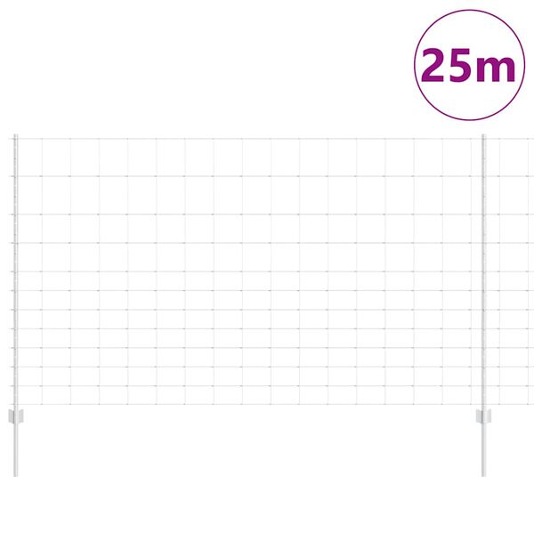 vidaXL Žogs ar stabu Sudraba 1,4 x 25 m Tērauds