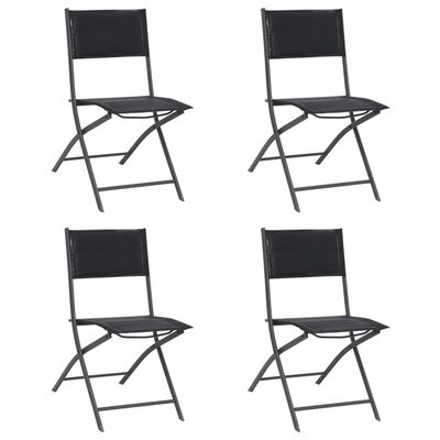 vidaXL saliekami dārza krēsli, 4 gab., tērauds un tekstilēns