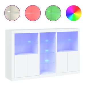 vidaXL kumode ar LED lampiņām, 162x37x100 cm, balta
