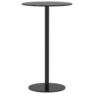 vidaXL dārza galds, apaļ&scaron;, &Oslash;60x105 cm, melns, tērauds