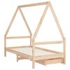 vidaXL bērnu gultas rāmis ar atvilktnēm, 80x160 cm, priedes masīvkoks