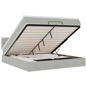 vidaXL Osmaņu gulta ar matraci & LEDs, gai&scaron;i pelēks, 180x200cm, samts