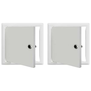 vidaXL Pieejas panelis 2 pcs Balts 23 x 23 x 3 cm Tērauds