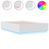 vidaXL gultas rāmis ar LED, balts, 140x190 cm, inženierijas koks