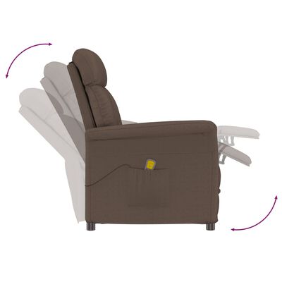 vidaXL masāžas krēsls, brūna mākslīgā zamšāda