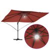 vidaXL Kāpelējošs Roma Parasol Sarkans un Melns 352 x 251 x 265 cm