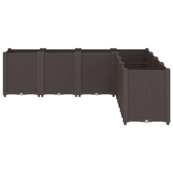 vidaXL dārza puķu kaste, brūna, 160x160x53 cm, PP