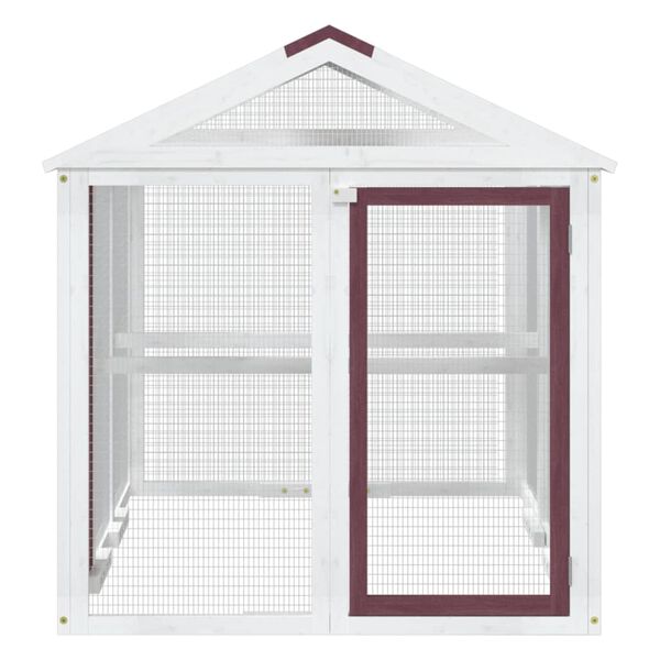 vidaXL mazu dzīvnieku būris, mokas, 141x94x104 cm, priedes masīvkoks