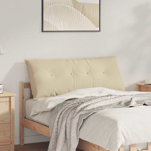 vidaXL Atpakaļ spilvens Krēmkrāsa 120 x 50 cm Mikrofibra