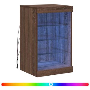 vidaXL kumode ar LED lampiņām, brūna koka krāsa, 41x37x67 cm