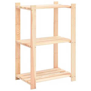 vidaXL 3-līmeņu glabā&scaron;anas plaukts, 60x38x90 cm, priedes koks, 150 kg