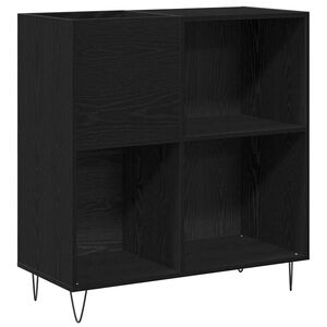 vidaXL Pla&scaron;u skapis Melns ozolkoks 85 x 38 x 89 cm Inženierijas koks