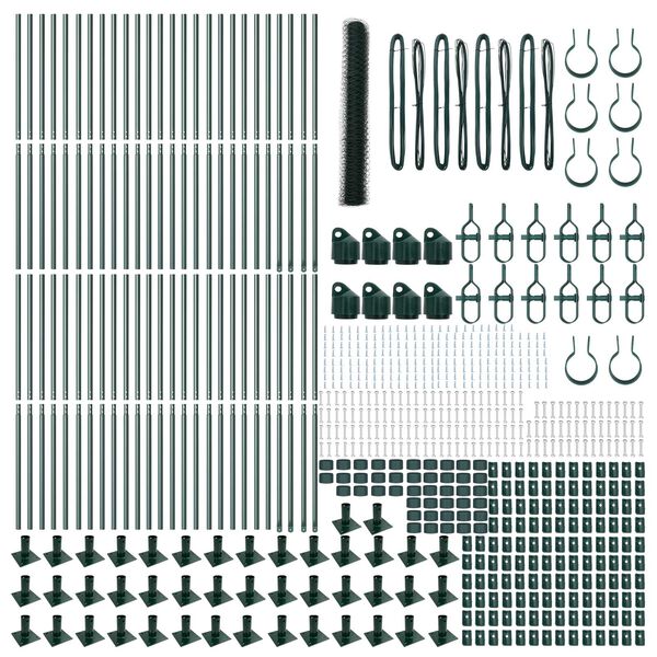 vidaXL Žoga āķis Zaļa 100 x 1,2 m (50 mm acs) Tērauds un PVC