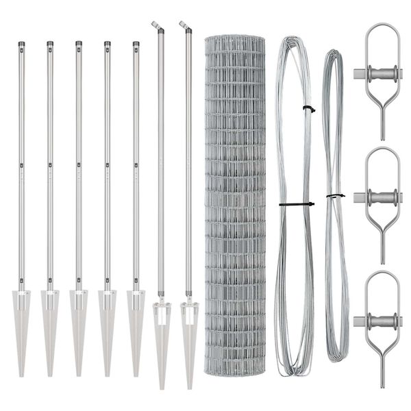 vidaXL Žogs ar stabu Sudraba 1,5 x 10 m Tērauds