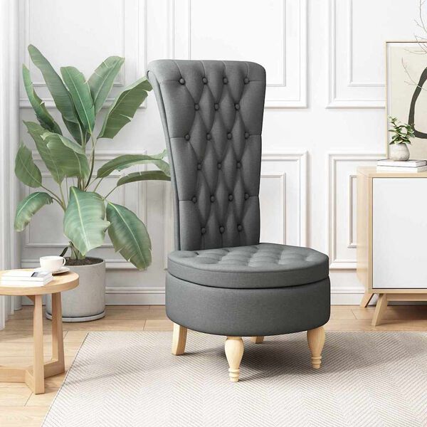 vidaXL Slipper krēsls Tumši pelēks 56,5 x 70 x 110 cm audums