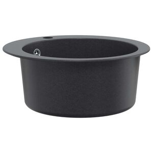 vidaXL Viendaļīga virtuves izlietne Granīts 50,5 x 29 cm Grafīta