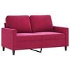 vidaXL divvietīgs dīvāns, vīnsarkans, 120 cm, samts