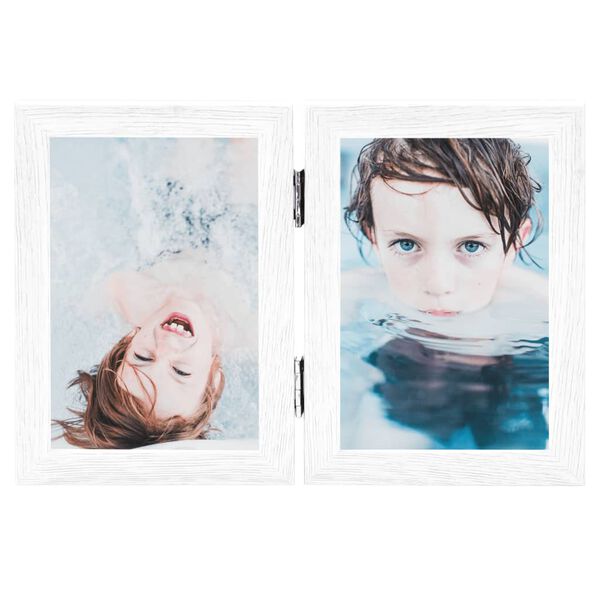 vidaXL 2-daļīgs foto rāmis, kolāža, balts, 2x(13x18 cm)
