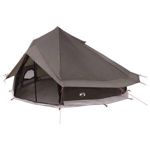 vidaXL Tipi telts 18 personai Brūna pelēka Poliesters un tērauds