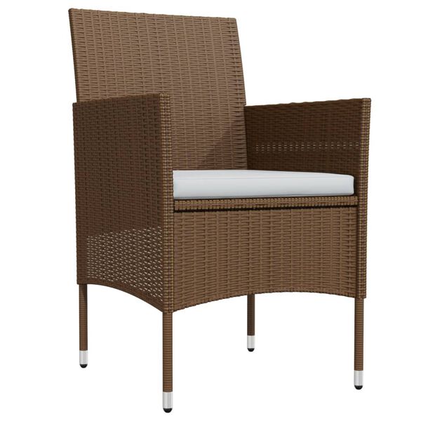 vidaXL 9-daļīgs dārza mēbeļu komplekts ar matračiem, brūns, melns