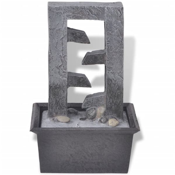 vidaXL telpu strūklaka ar LED gaismām, polirezīns