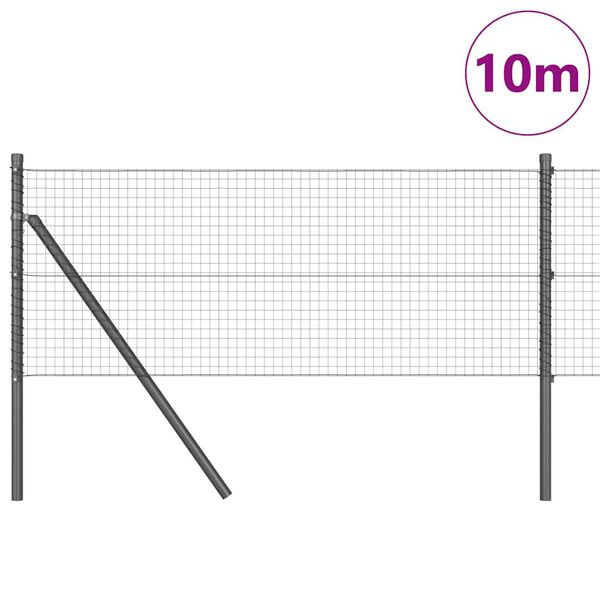 vidaXL Žoga āķis Pelēka 10 x 0,5 m (25 x 25 mm siets) Tērauds