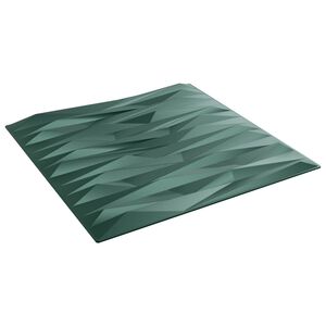 vidaXL Sienas paneļi 12 gab. 50 x 50 cm Akmens Zaļ&scaron; XPS Putu