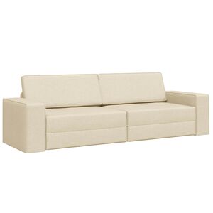 vidaXL Dīvāngulta Krēmkrāsa 245 x 78 x 77 cm audums