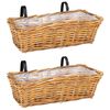 vidaXL Pakaramais stādāmā grozs 2 pcs Brūna 48 x 22 x 15 cm