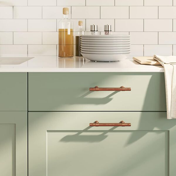 vidaXL skapja rokturi, 10 gab., bronzas, 96 mm, nerūsējo&scaron;ais tērauds