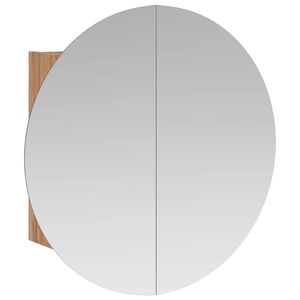 vidaXL vannasistabas skapītis, apaļ&scaron; spogulis ar LED, 40x40x17,5 cm