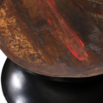 vidaXL kafijas galdiņš ar melnu pamatni, 60x60x33 cm, pārstrādāts koks