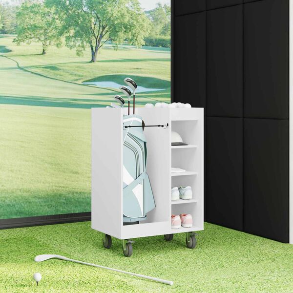 vidaXL Golfu skapis ar riteni Vienkrāsains Balts 65 x 45 x 98 cm