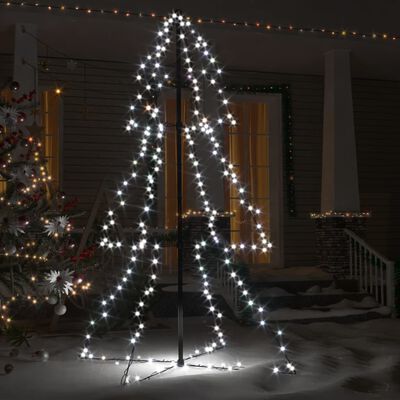 vidaXL Ziemassvētku egle, 200 LED, telpām, āra teritorijai, 98x150 cm