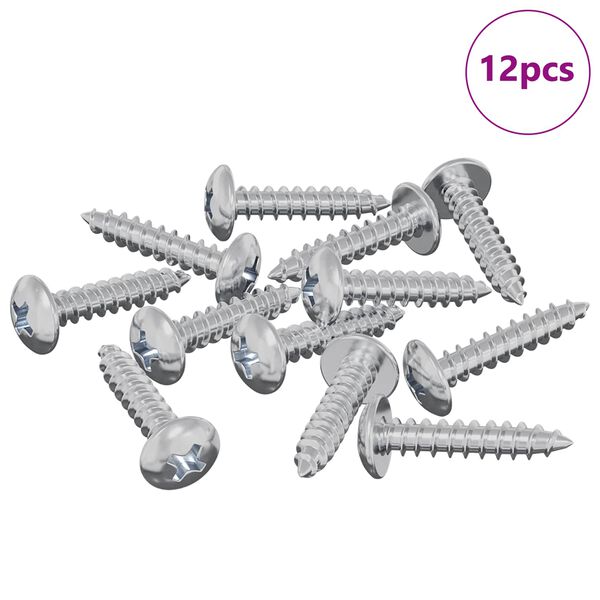 vidaXL Koka skrūves 12 pcs Sudraba M3,5 x 20 mm Tērauds