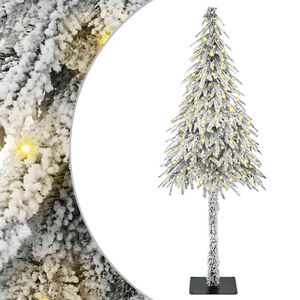 vidaXL Ziemassvētku eglīte su 300 LED Balts 210 cm PE un tērauds